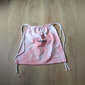 Bananas Monkey Pink Drawstring Bag  Tie Dye Backpack